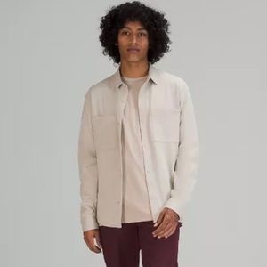 Lululemon Soft Knit Overshirt Button Down Heathered Raw Linen Size Large